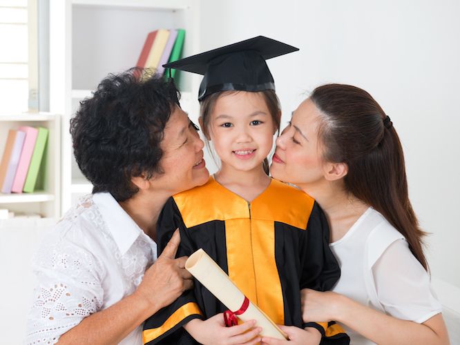 Student graduating with educational plan support